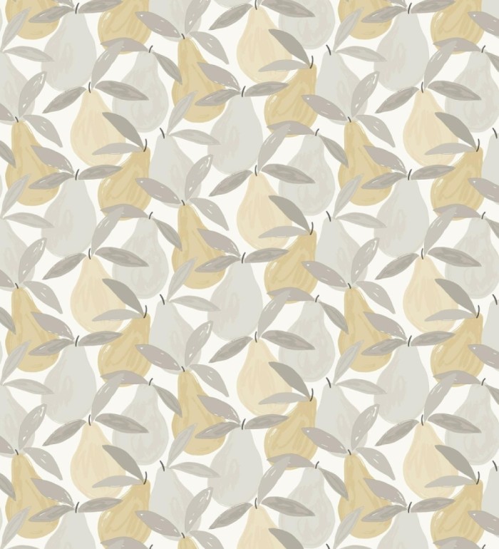 Papel pintado infantil de peras beige y gris - Padua Pears 128447