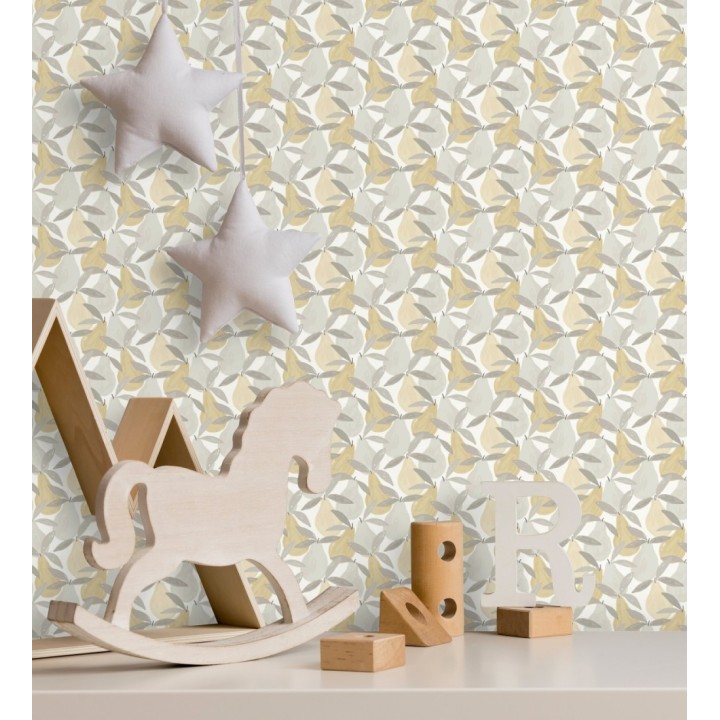 Papel pintado infantil de peras beige y gris - Padua Pears 128447