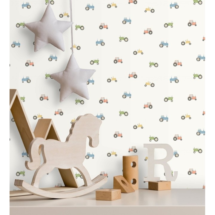 Papel pintado infantil de tractores - Jacob Tractor 128449