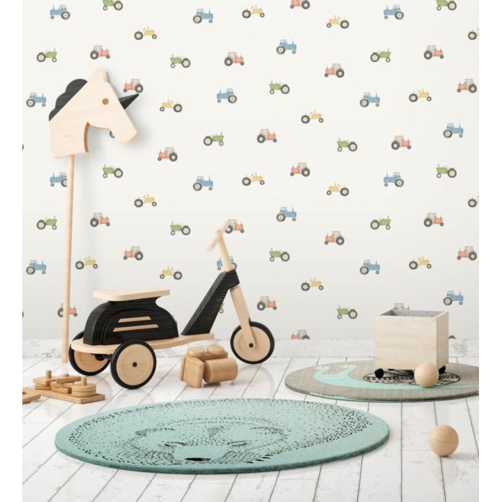 Papel pintado infantil de tractores - Jacob Tractor 128449