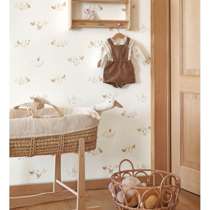 Papel pintado infantil de animales de granja - Jacob Farm 128450