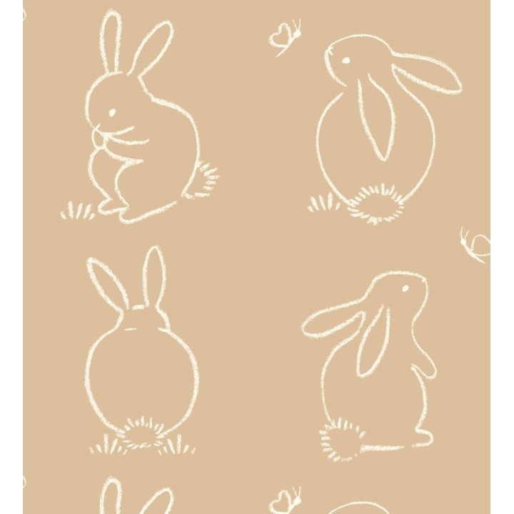Papel pintado infantil de silueta de conejos - Chalk Rabbit 128452