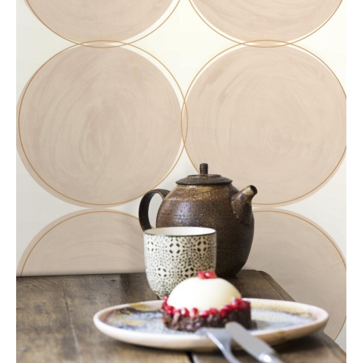 Papel pintado círculos grandes color beige - Galileo Circles 128466