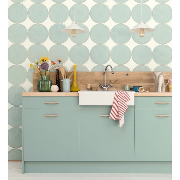 Papel pintado círculos grandes color verde - Galileo Circles 128467