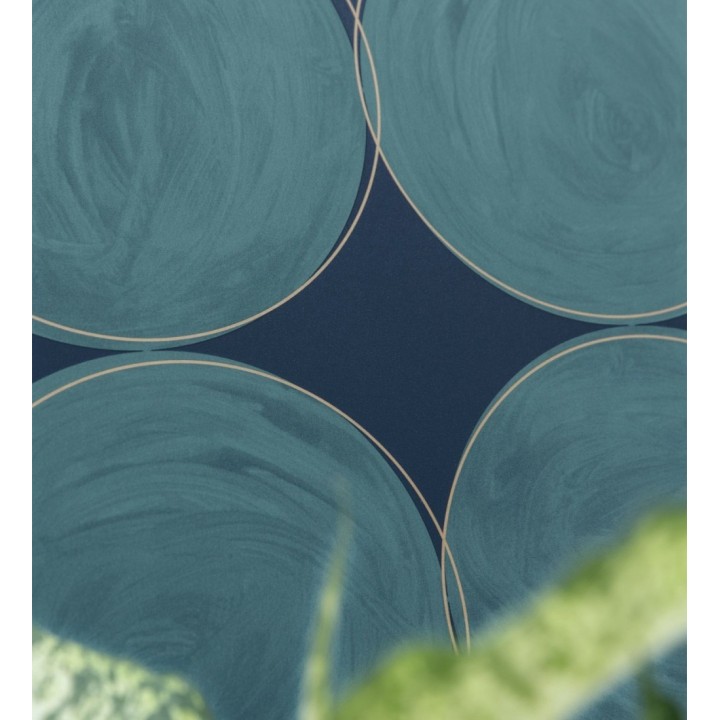 Papel pintado círculos grandes color turquesa - Galileo Circles 128468