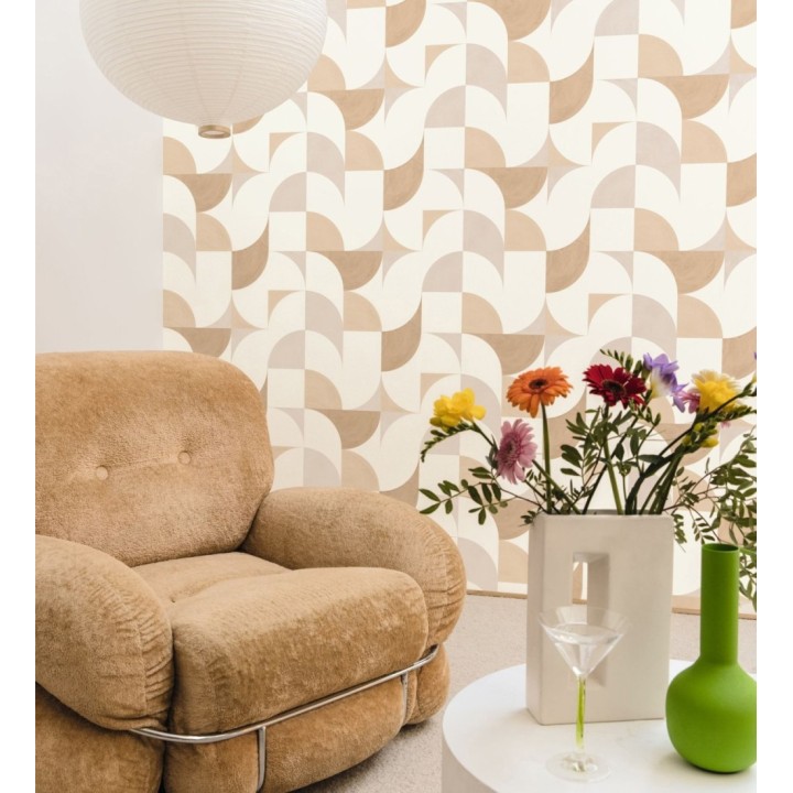 Papel pintado de figuras geométricas estilo retro - Newman 128469