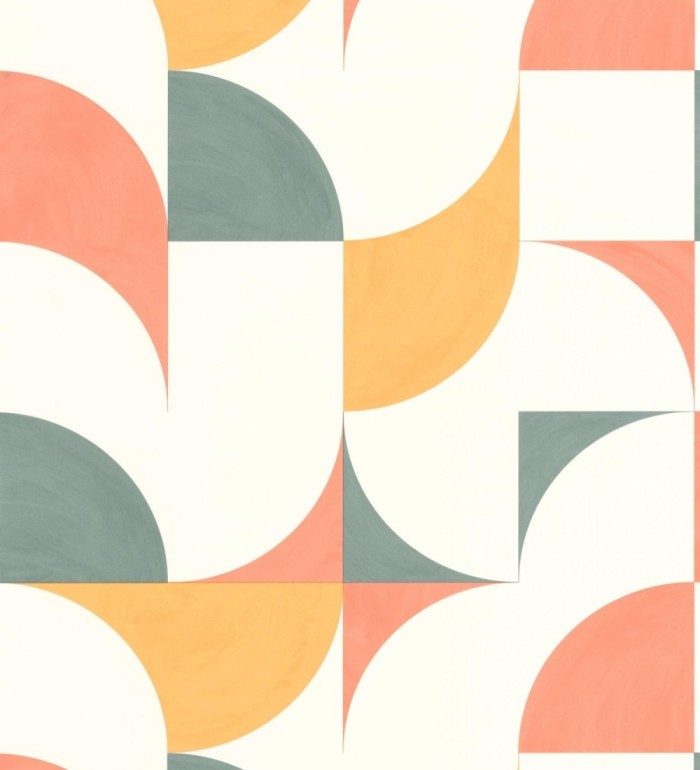 Papel pintado de figuras geométricas estilo retro - Newman 128471