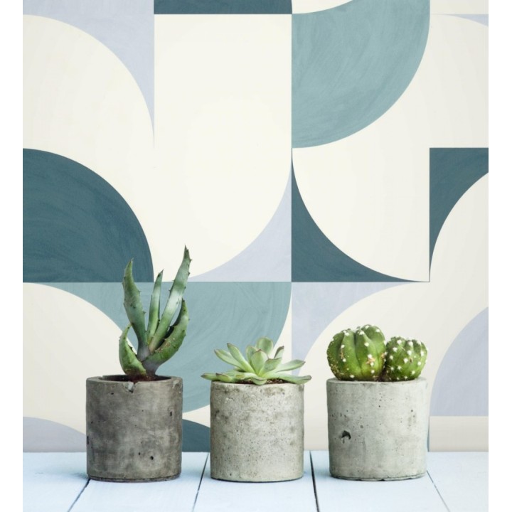 Papel pintado de figuras geométricas estilo retro - Newman 128472