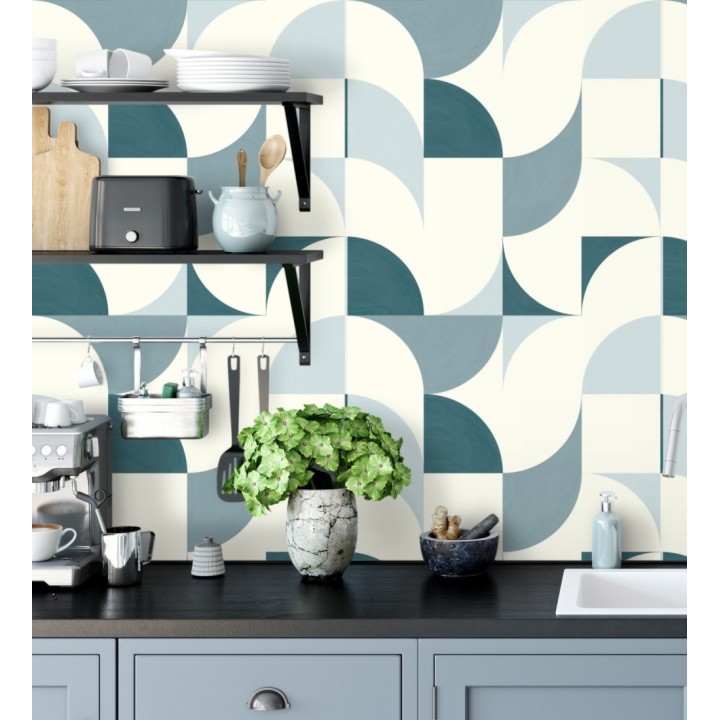 Papel pintado de figuras geométricas estilo retro - Newman 128472
