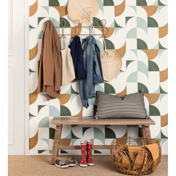 Papel pintado de figuras geométricas estilo retro - Newman 128473