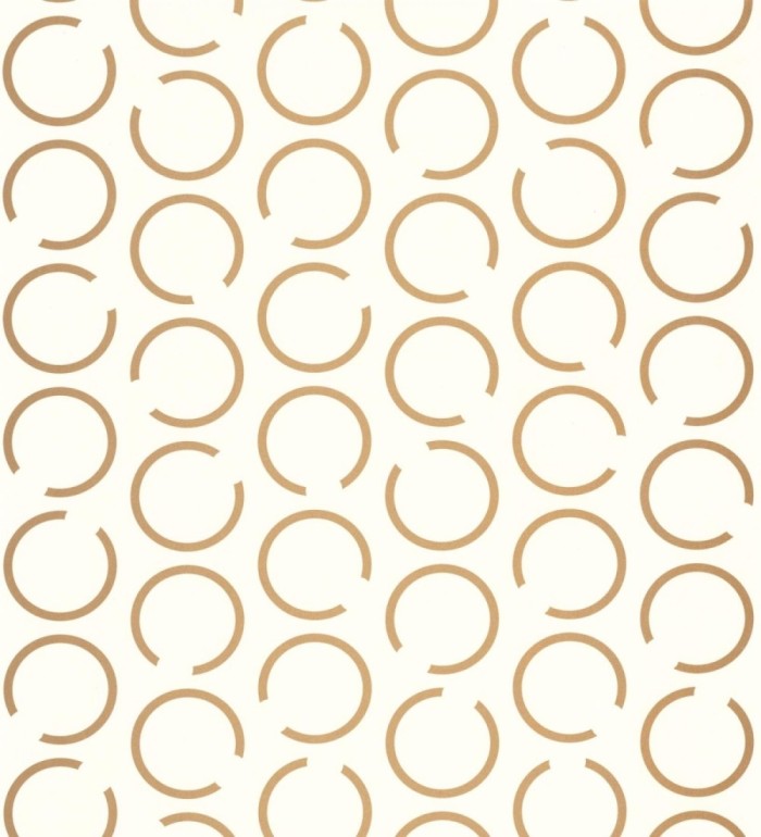 Papel pintado de argollas doradas fondo blanco - Corban 128474
