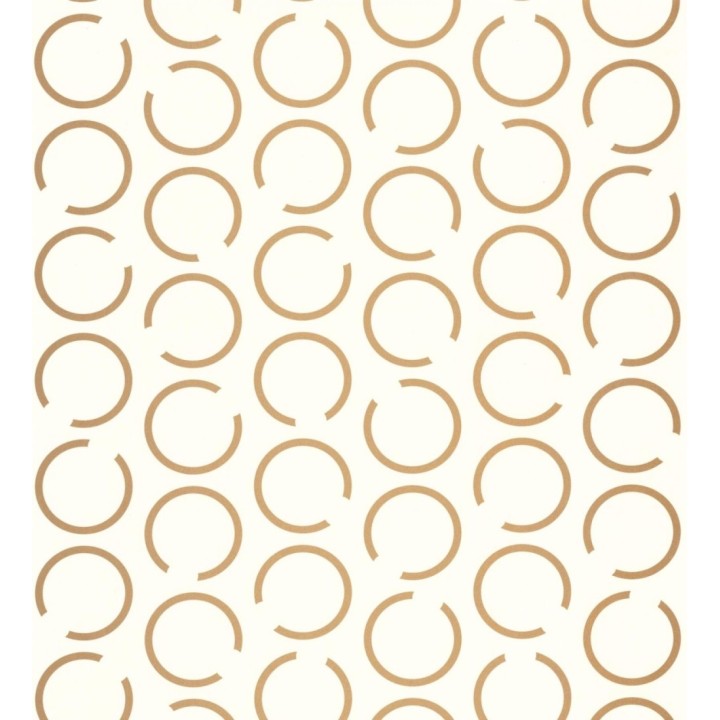 Papel pintado de argollas doradas fondo blanco - Corban 128474