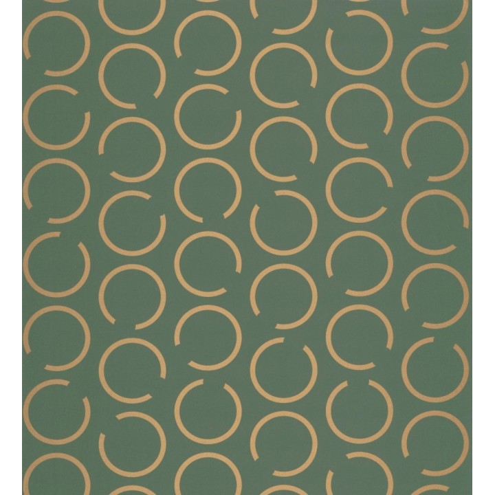 Papel pintado de argollas doradas fondo verde - Corban 128477