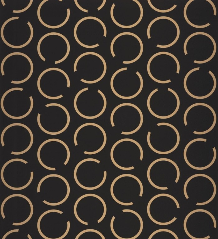 Papel pintado de argollas doradas fondo negro - Corban 128478
