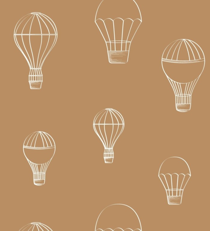 Papel pintado de globos infantiles fondo marrón - Jeremy Balloons 128486