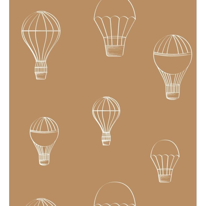 Papel pintado de globos infantiles fondo marrón - Jeremy Balloons 128486