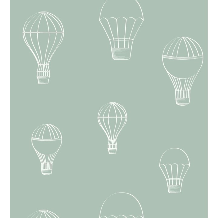 Papel pintado de globos infantiles fondo verde agua - Jeremy Balloons 128487