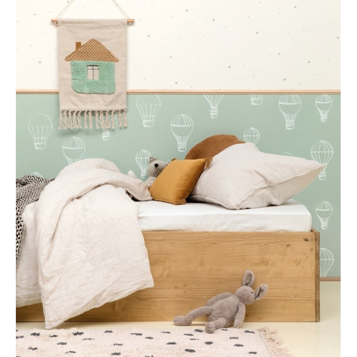 Papel pintado de globos infantiles fondo verde agua - Jeremy Balloons 128487