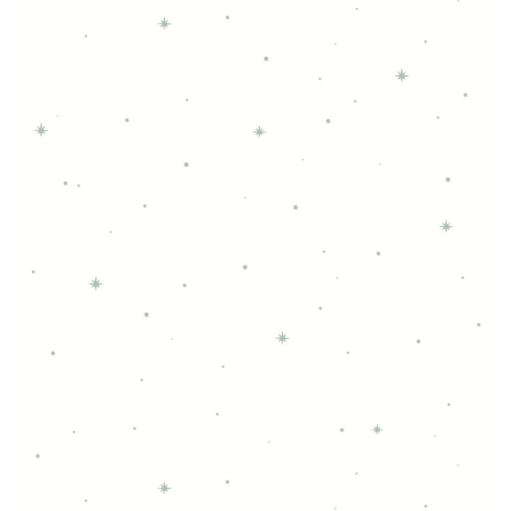 Papel pintado infantil de estrellas color verde agua - Starry Sky 128490