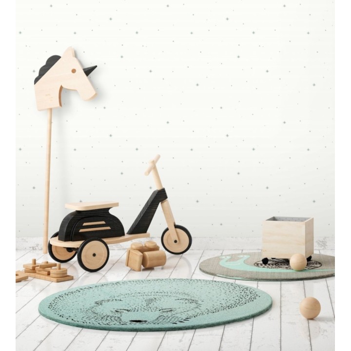 Papel pintado infantil de estrellas color verde agua - Starry Sky 128490