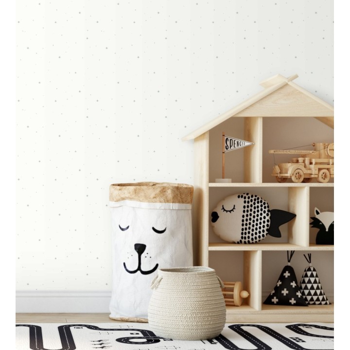 Papel pintado infantil de estrellas color verde agua - Starry Sky 128490