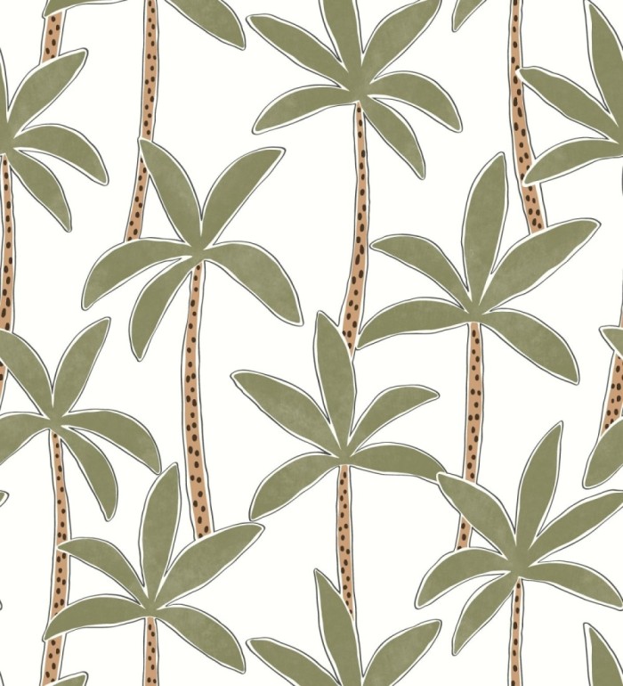 Papel pintado de palmeras fondo blanco - Tadeo Palms 128503