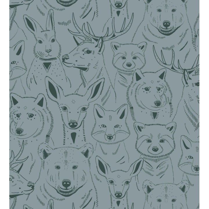 Papel pintado caras de animales del bosque - Noam Forest 128505
