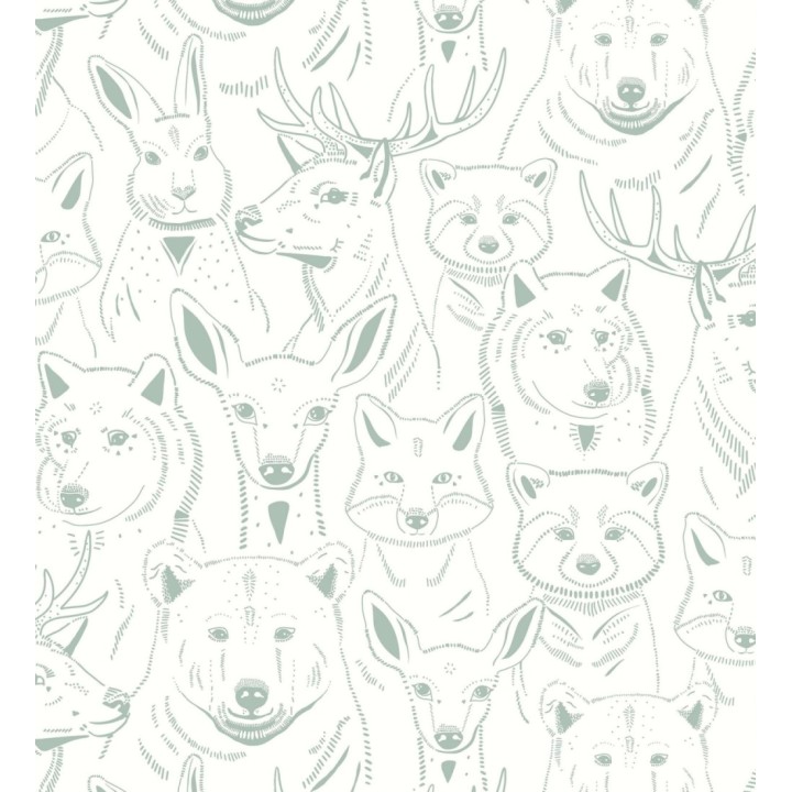 Papel pintado caras de animales del bosque - Noam Forest 128506