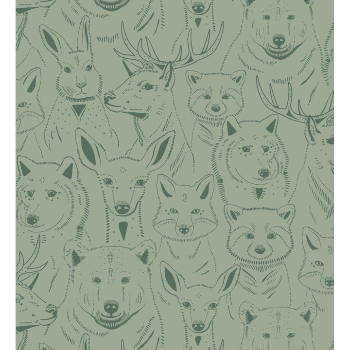 Papel pintado caras de animales del bosque - Noam Forest 128507