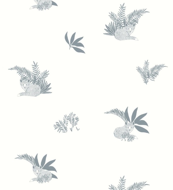 Papel pintado de animales zorros fondo blanco - Loritz 128509
