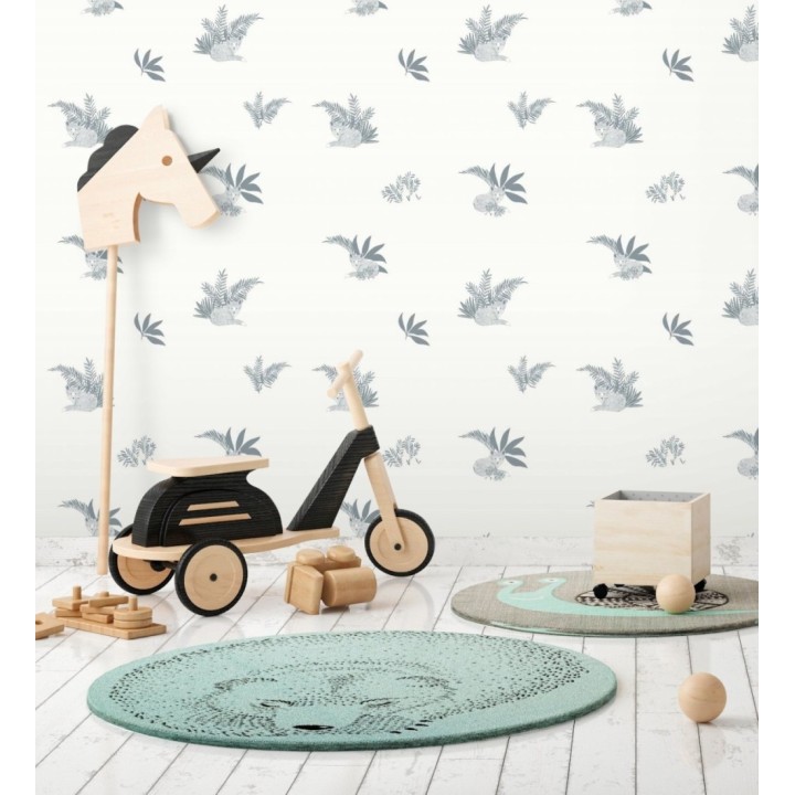 Papel pintado de animales zorros fondo blanco - Loritz 128509