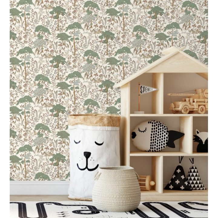 Papel pintado árboles y plantas de la naturaleza estilo botánico - Lorien Nature 128515