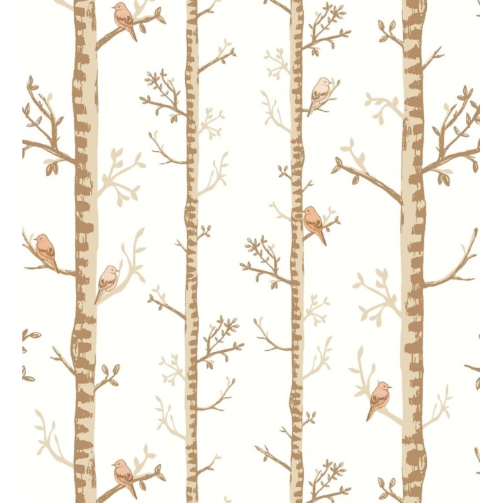 Papel pintado troncos y pájaros estilo naturaleza - Esli Forest 128517