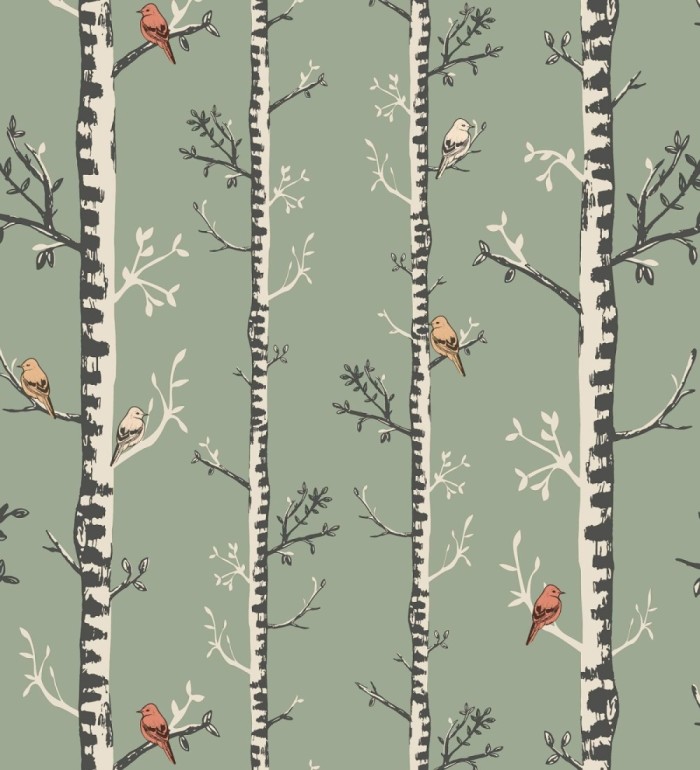 Papel pintado troncos y pájaros naturaleza - Esli Forest 128518