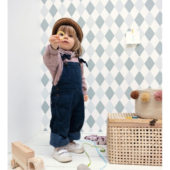 Papel pintado de rombos color azul - Edrei Diamonds 128520