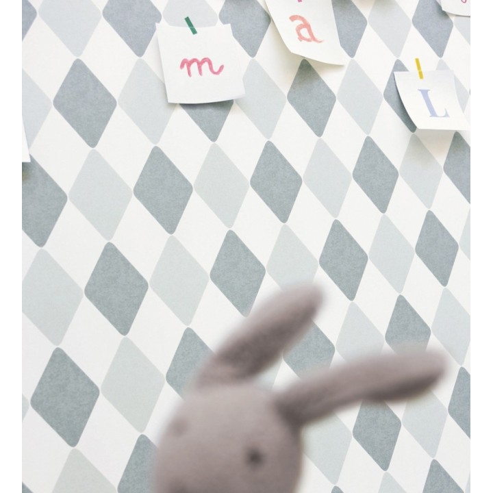 Papel pintado de rombos color azul - Edrei Diamonds 128520