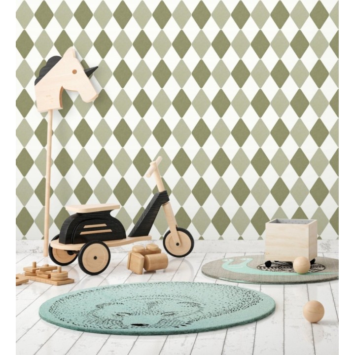 Papel pintado de rombos color verde - Edrei Diamonds 128521
