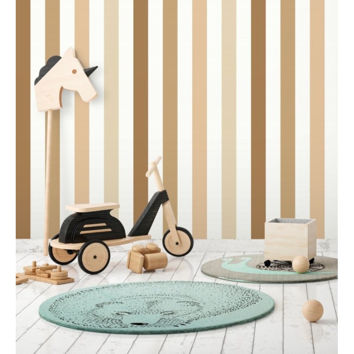 Papel pintado de rayas gama de color del marrón al beige - Fenris stripes 128522