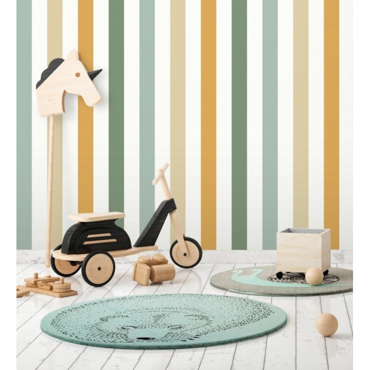 Papel pintado de rayas con colores tropicales - Fenris stripes 128523