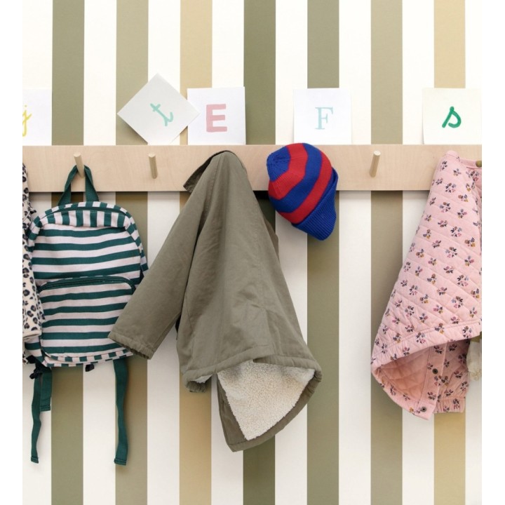 Papel pintado de rayas gama de color del beige al verde - Fenris stripes 128524