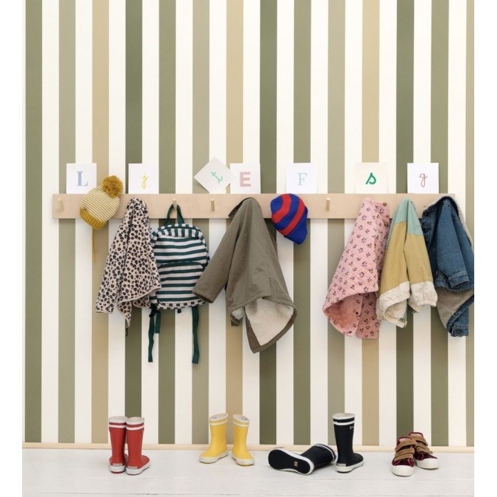 Papel pintado de rayas gama de color del beige al verde - Fenris stripes 128524