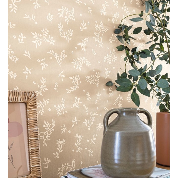 Papel pintado flores pequeñas liberty con textura efecto textil - Petite Andrea 128536