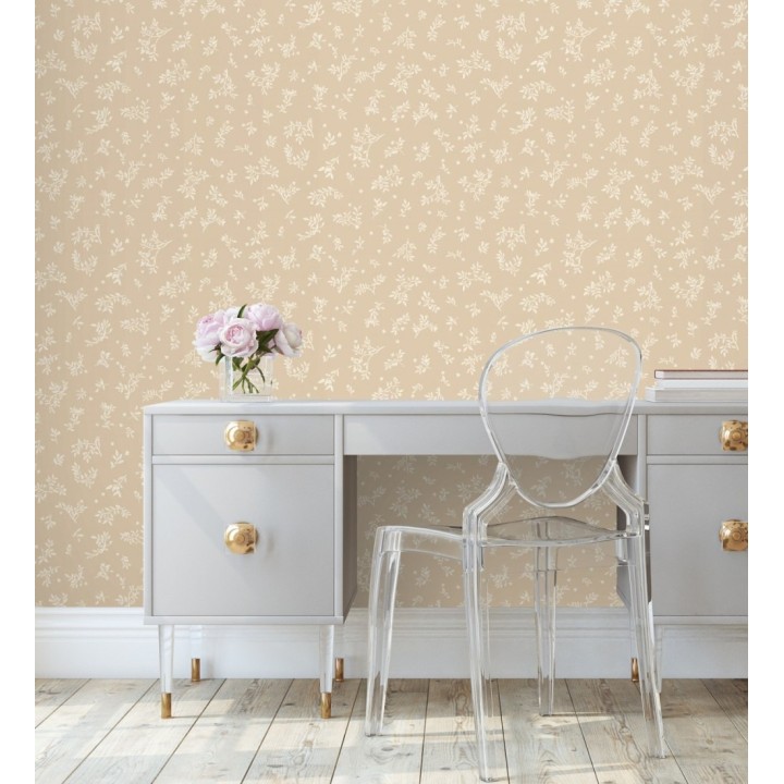 Papel pintado flores pequeñas liberty con textura efecto textil - Petite Andrea 128536