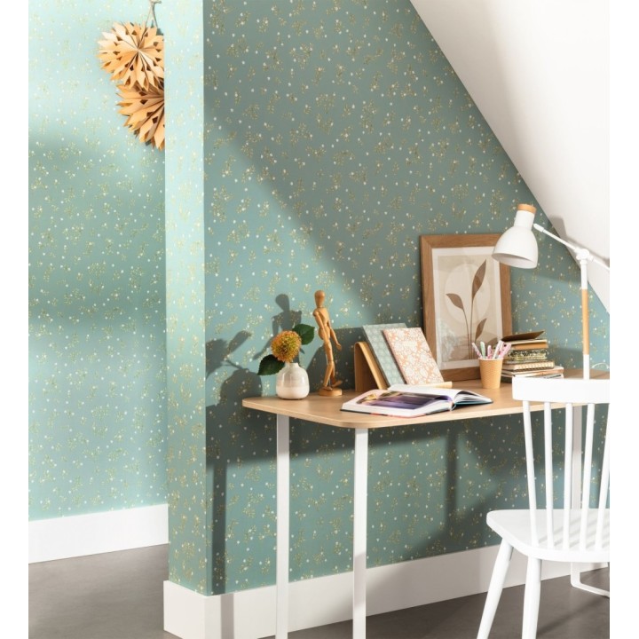 Papel pintado flores pequeñas liberty con textura efecto textil - Petite Andrea 128537