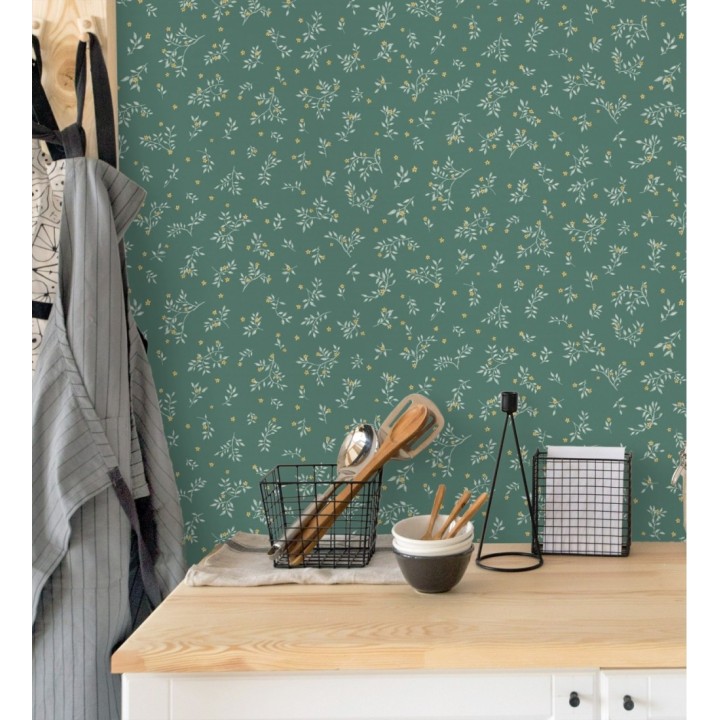 Papel pintado flores pequeñas liberty con textura efecto textil - Petite Andrea 128539