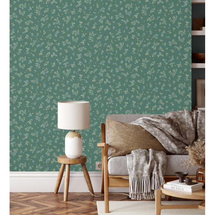 Papel pintado flores pequeñas liberty con textura efecto textil - Petite Andrea 128539