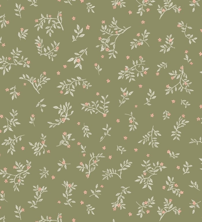 Papel pintado flores pequeñas liberty con textura efecto textil - Petite Andrea 128540