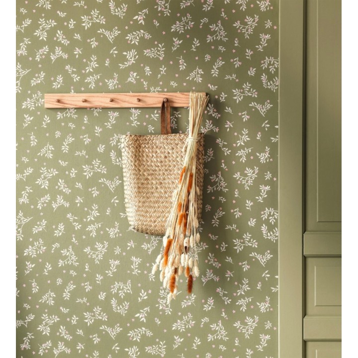 Papel pintado flores pequeñas liberty con textura efecto textil - Petite Andrea 128540