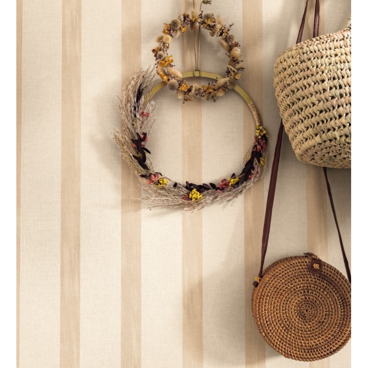 Papel pintado de rayas con textura efecto textil - Galilea Stripes 128541