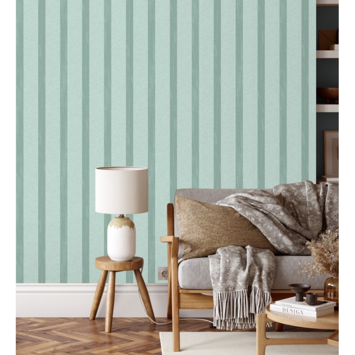Papel pintado de rayas con textura efecto textil - Galilea Stripes 128542